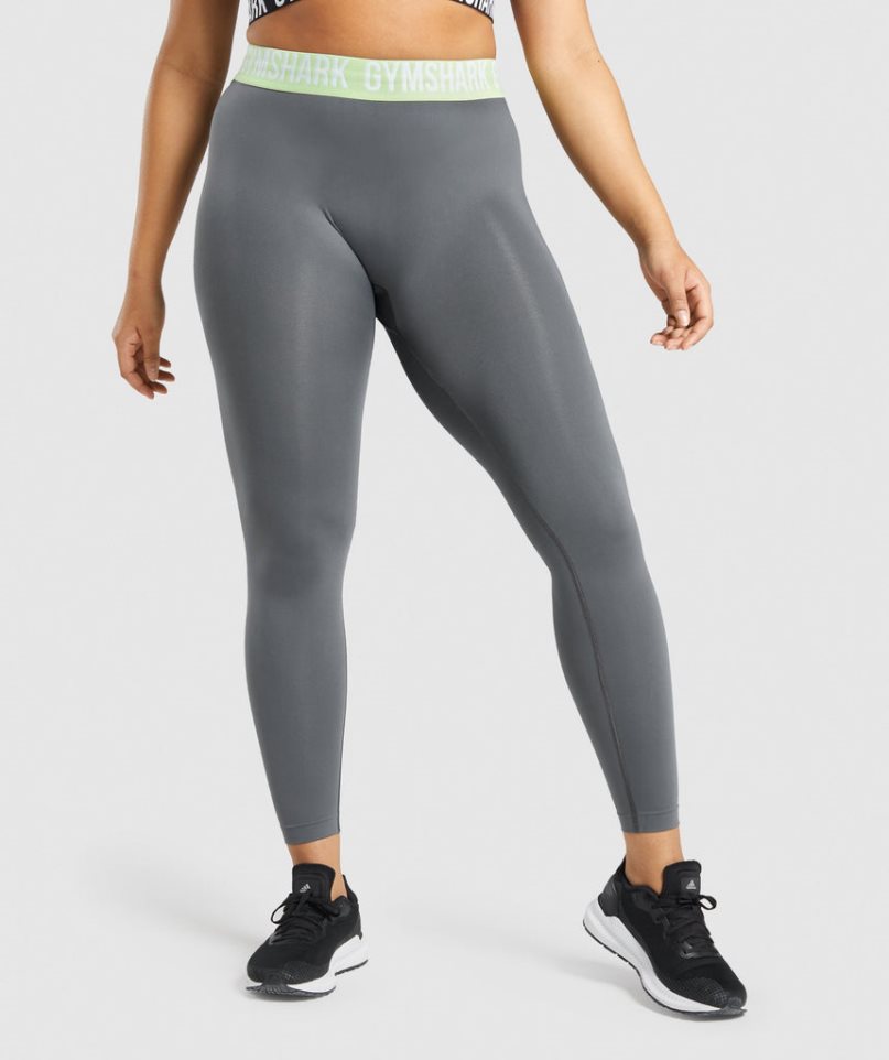 Women\'s Gymshark Fit Seamless Leggings Grey | CA 5N81DA